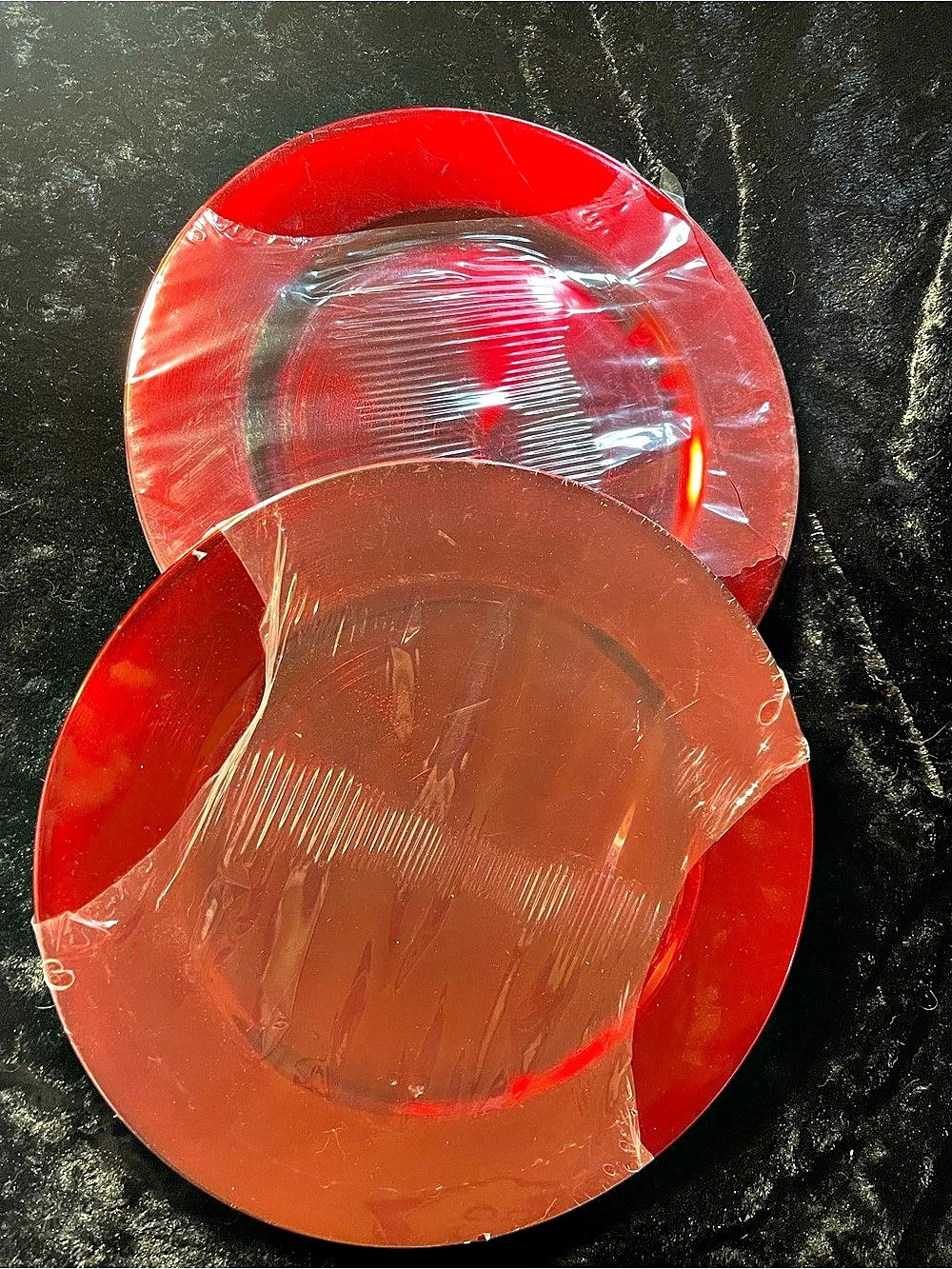 Red plastic chargers Dinnerware